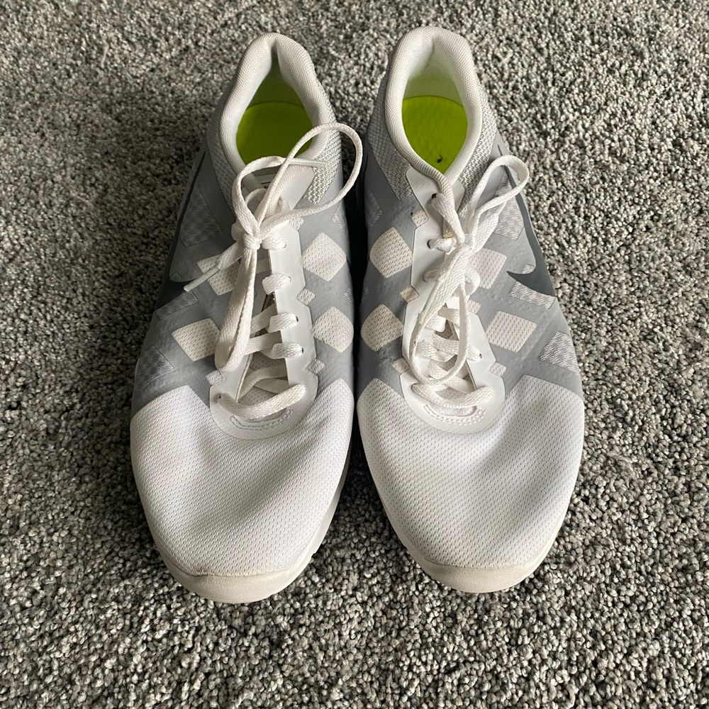 White and grey nike running shoes size 9